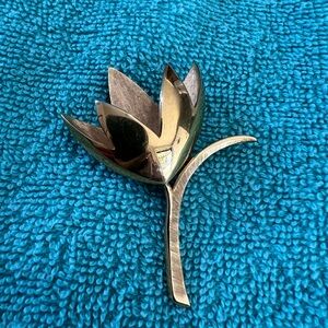 Trifari Gold Tulip Brooch